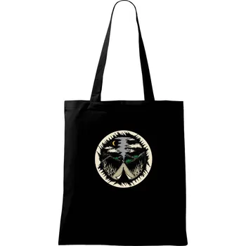 Nákupní taška Indiánské teepee v kruhu - Taška bavlněná - 42 x 38 cm ( Černá )