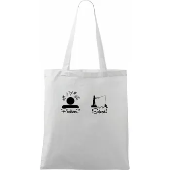 Problem? Solved! - Rybaření - Taška bavlněná - 42 x 38 cm ( Bílá )