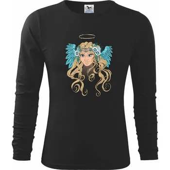 Chlapecké tričko Anděl malovaný - žena (Pecka design) - Triko dětské Long Sleeve - 122 cm/6 let ( Černá )