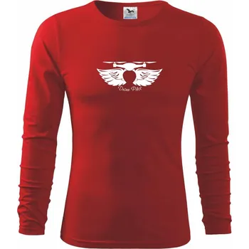 Chlapecké tričko Dron pilot - Triko dětské Long Sleeve - 122 cm/6 let ( Červená )