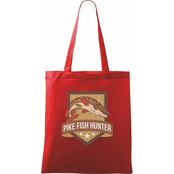 Štika Pike fish hunter - Taška bavlněná - 42 x 38 cm ( Červená )
