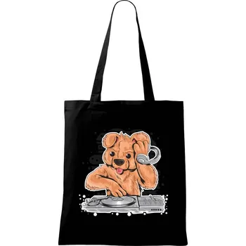 Nákupní taška DJ Teddy - Taška bavlněná - 42 x 38 cm ( Černá )