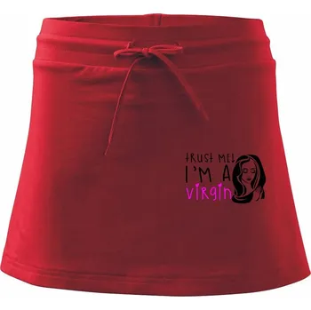 Dámská sukně Trust me I am a virgin - Sportovní sukně - two in one - L ( Červená )