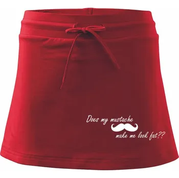 Dámská sukně Mustache-does my mustache make me look fat? - Sportovní sukně - two in one - L ( Červená )