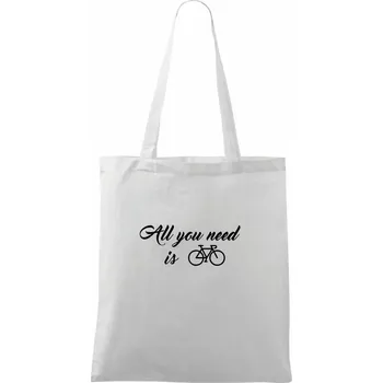 All you need is bike - Taška bavlněná - 42 x 38 cm ( Bílá )