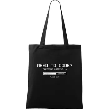 Nákupní taška Need to code - Taška bavlněná - 42 x 38 cm ( Černá )