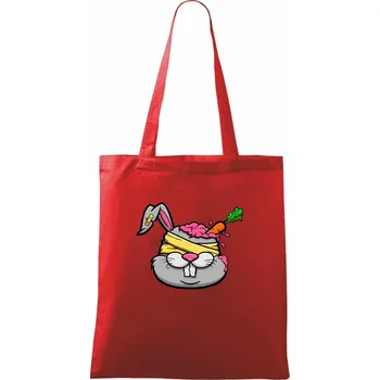 Nákupní taška Zombie králik - Taška bavlněná - 42 x 38 cm ( Červená )