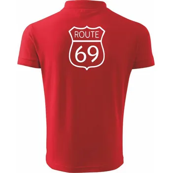 Pánská košile Route 69 - Polokošile pánská Pique Polo 203 - 3XL ( Červená )