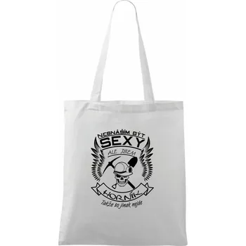 Nákupní taška Nesnáším být sexy - horník - Taška bavlněná - 42 x 38 cm ( Bílá )