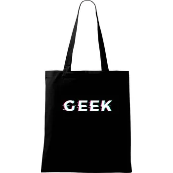 Nákupní taška Geek nápis rozmazaný - Taška bavlněná - 42 x 38 cm ( Černá )