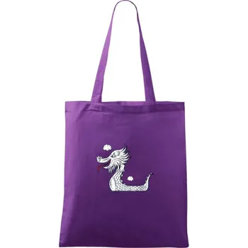 Dračí lodě olejomalba - Taška bavlněná - 42 x 38 cm ( Fialová )