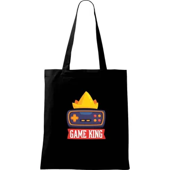 Nákupní taška Game king - kreslený - Taška bavlněná - 42 x 38 cm ( Černá )