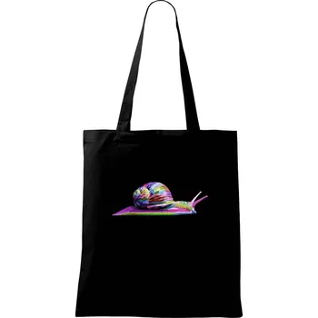 Nákupní taška Šnek barevný - Taška bavlněná - 42 x 38 cm ( Černá )