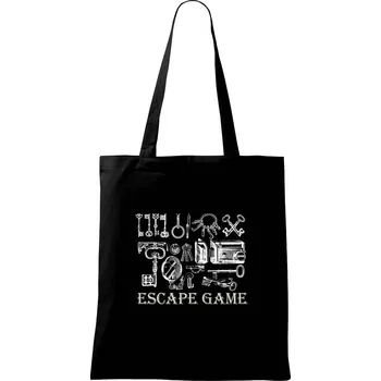 Nákupní taška Escape game zámky - Taška bavlněná - 42 x 38 cm ( Černá )