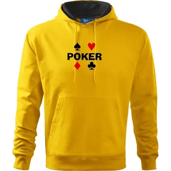 Pánská mikina Poker znaky - Mikina pánská Cape s kapucí - M ( Žlutá )