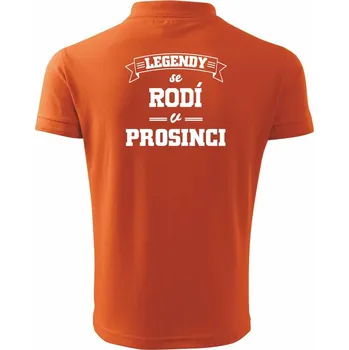 Pánská košile Legendy se rodí v prosinci - Polokošile pánská Pique Polo 203 - 4XL ( Oranžová )