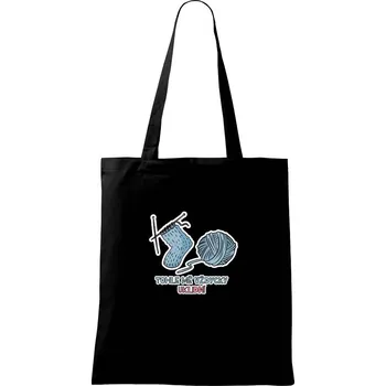 Pletení tohle mě vždycky uklidní - Taška bavlněná - 42 x 38 cm ( Černá )