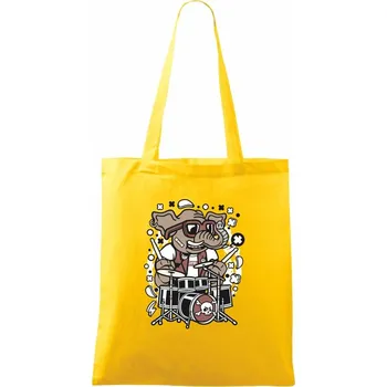 Slon bubeník - Taška bavlněná - 42 x 38 cm ( Žlutá )