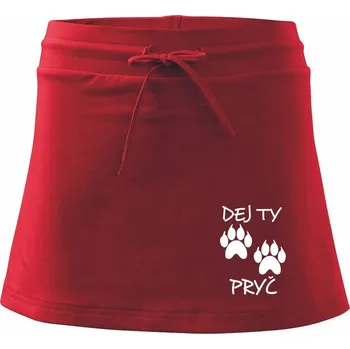 Dámská sukně Dej ty tlapy pryč - Sportovní sukně - two in one - XS ( Červená )