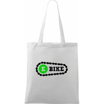Nákupní taška Ebike řetěz - Taška bavlněná - 42 x 38 cm ( Bílá )