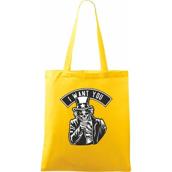 Nákupní taška I want you - Taška bavlněná - 42 x 38 cm ( Žlutá )