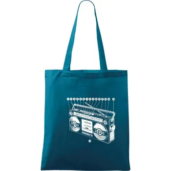 Nákres starý magnetofon - Taška bavlněná - 42 x 38 cm ( Petrolejová )