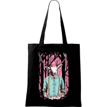 Nákupní taška Deer - Taška bavlněná - 42 x 38 cm ( Černá )