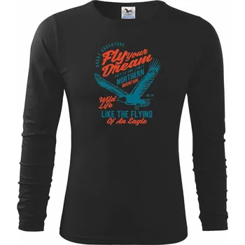 Chlapecké tričko Fly Your Dream - Triko dětské Long Sleeve - 122 cm/6 let ( Černá )