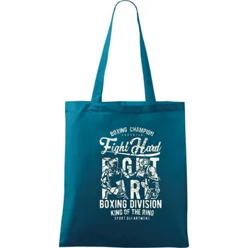 Fight Hard - Taška bavlněná - 42 x 38 cm ( Petrolejová )