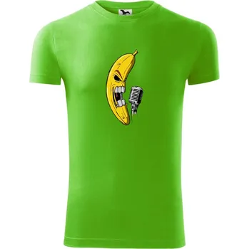 Pánské tričko Banana zpěvák - Viper FIT - Pánské zůžené tričko - L ( Apple Green )