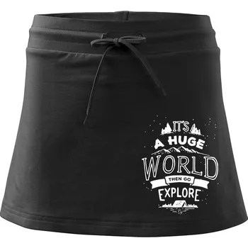 Dámská sukně Its a huge world - Sportovní sukně - two in one - L ( Černá )