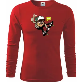 Chlapecké tričko Skate lumberjack - Triko dětské Long Sleeve - 122 cm/6 let ( Červená )