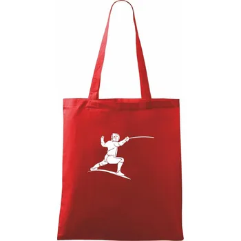 Nákupní taška Šermíř postava - Taška bavlněná - 42 x 38 cm ( Červená )