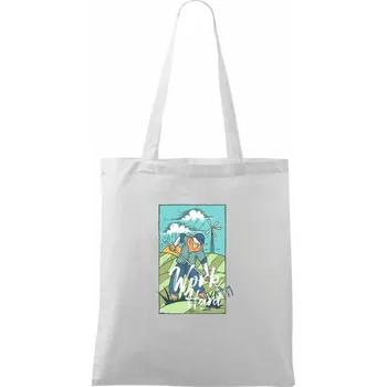 Work Hard Farm - Taška bavlněná - 42 x 38 cm ( Bílá )