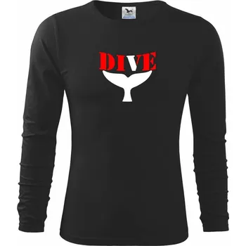 Chlapecké tričko Dive velryba - Triko dětské Long Sleeve - 122 cm/6 let ( Černá )
