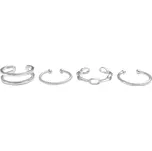 Set stříbrných nasazovacích náušnice čtyři kusy kovové bez krystalů (Stříbro 925/1000)