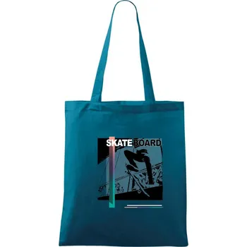 Skateboard black photo - Taška bavlněná - 42 x 38 cm ( Petrolejová )
