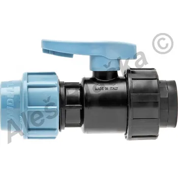 Ventil UNIDELTA S.p.A. - Itálie | PE (PP-S) spojka kulový kohout (ventil) s vnitřním závitem na polyetylénové trubky (polyš)(svěrný plastový) - 25x3/4" UNI1071