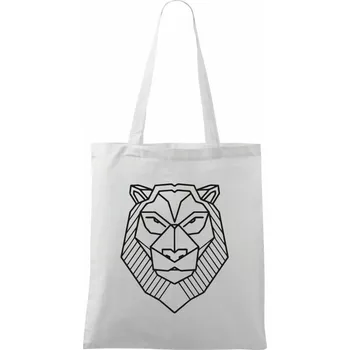 Geometrie - Lev - Taška bavlněná - 42 x 38 cm ( Bílá )