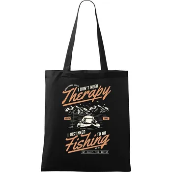 Nákupní taška Fishing Therapy - Taška bavlněná - 42 x 38 cm ( Černá )