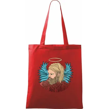 Nákupní taška Anděl malovaný - muž (Pecka design) - Taška bavlněná - 42 x 38 cm ( Červená )