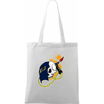 Svářeč - kreslená lebka - Taška bavlněná - 42 x 38 cm ( Bílá )