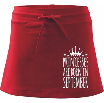 Dámská sukně Princesses are born in September - Sportovní sukně - two in one - XS ( Červená )