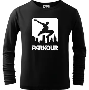 Dětské tričko Parkour city s dlouhým rukávem černé