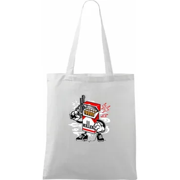 Nákupní taška Cigareťák zabiják - Taška bavlněná - 42 x 38 cm ( Bílá )