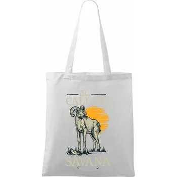 Savana koza - Taška bavlněná - 42 x 38 cm ( Bílá )