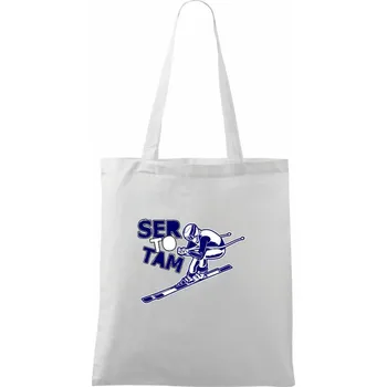Lyžař ser to tam - Taška bavlněná - 42 x 38 cm ( Bílá )
