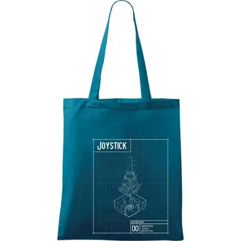Nákupní taška Nákres joystick starý - Taška bavlněná - 42 x 38 cm ( Petrolejová )