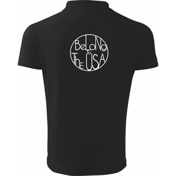 Pánská košile Belong to The USA - Polokošile pánská Pique Polo 203 - 4XL ( Černá )