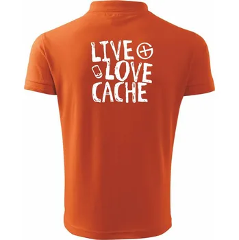 Pánská košile Live love cache - Polokošile pánská Pique Polo 203 - 2XL ( Oranžová )